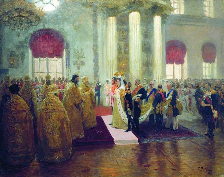 Ilya Repin Wedding of Nicholas II and Alexandra Fyodorovna, France oil painting art